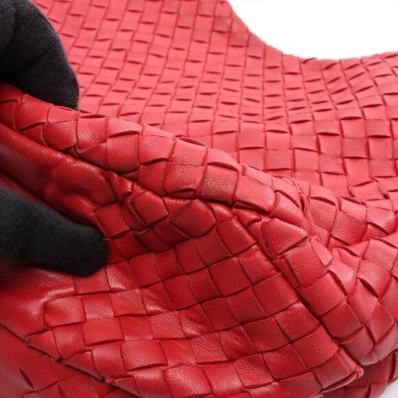 BOTTEGA VENETA Red Leather Intrecciato Shoulder Bag - Picture 7 of 10
